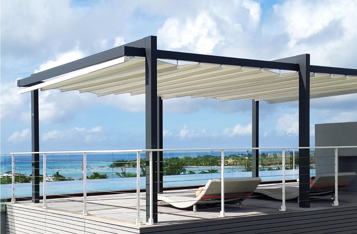 retractable free standing patio deck cover system
